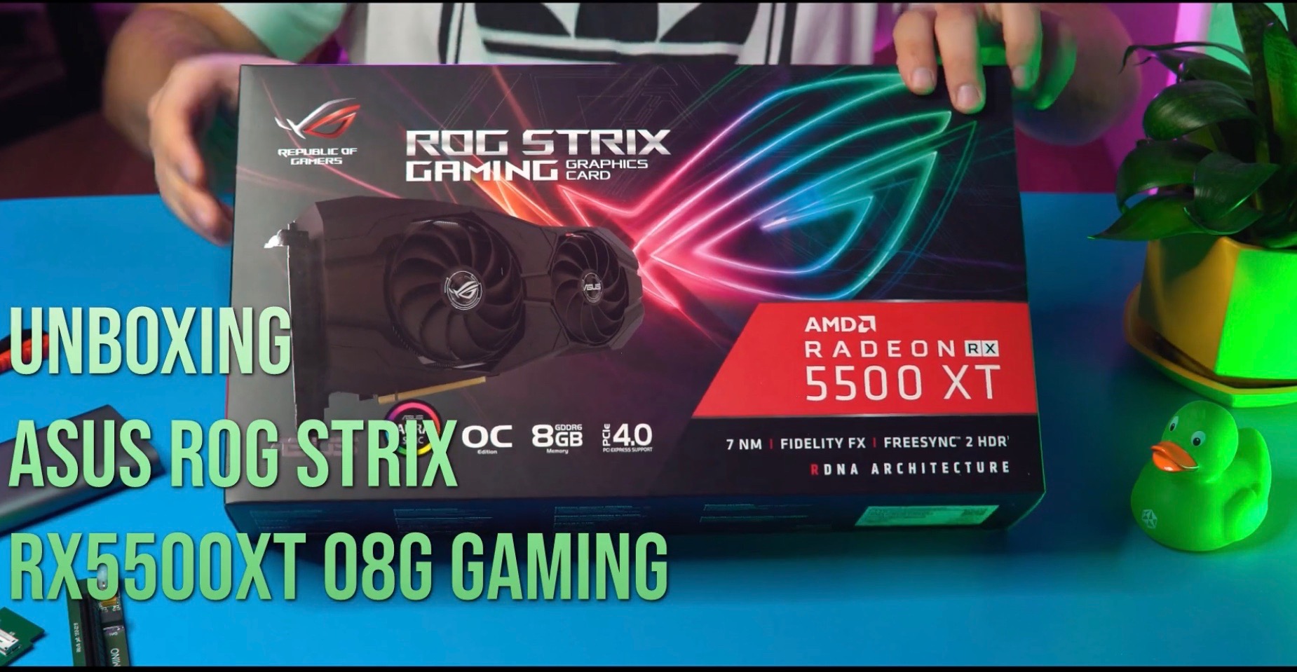 Unboxing video of ASUS ROG STRIX RX5500XT O8G🤓